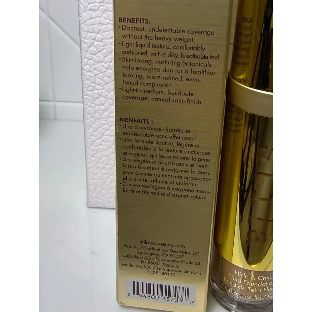 Stila Hide & Chic Fluid Foundation - TAN #3 - 30 mL